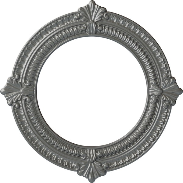 Ekena Millwork Benson Ceiling Medallion (Fits Canopies up to 8"), Hand-Painted Silver, 13 1/8"OD x 8"ID x 5/8"P CM13BNSLS - main